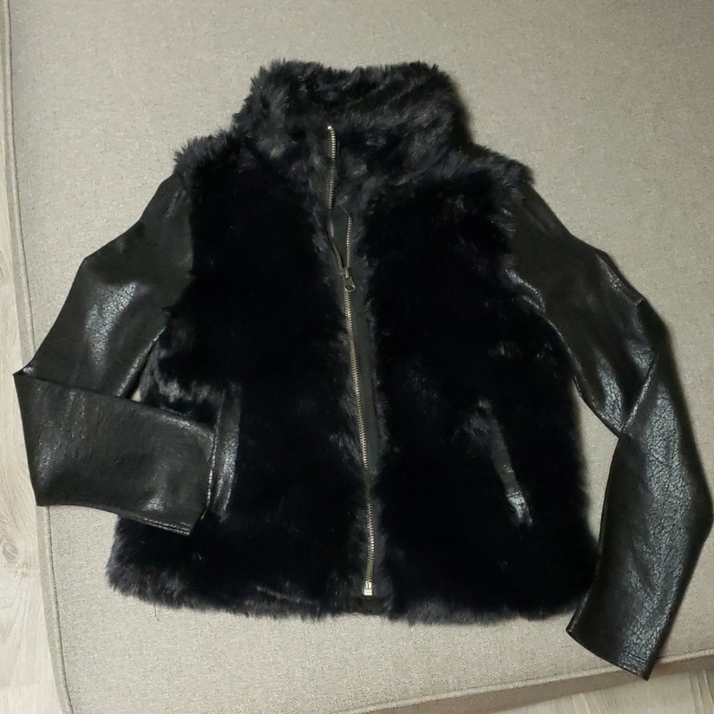 Girl's DKNY Faux Fur Coat